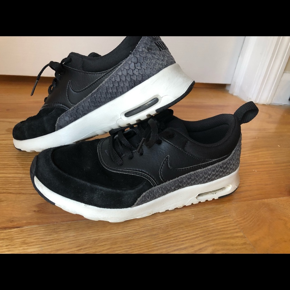 Nike black suede and leather sneakers
